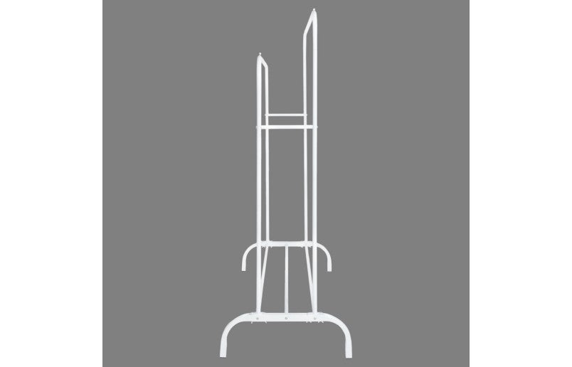 ELEGANCA Kledingrek - Wit- Metaal - Kledingrek met 2 stangen - Schoenenplank