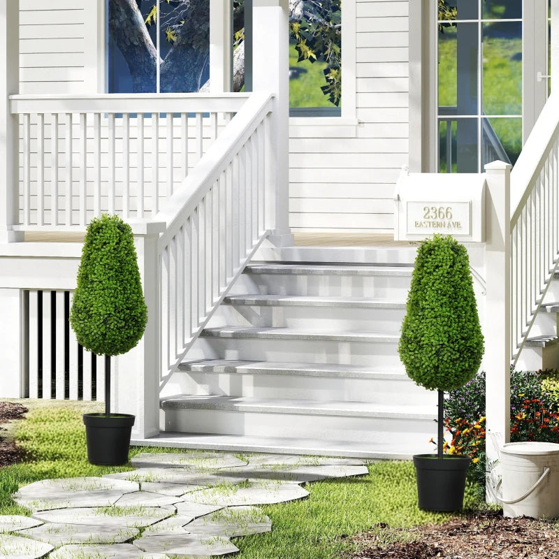 Nancy's Medeazza Kunstplanten - Traanvorm - Set van 2 - Groen - 90 cm hoog