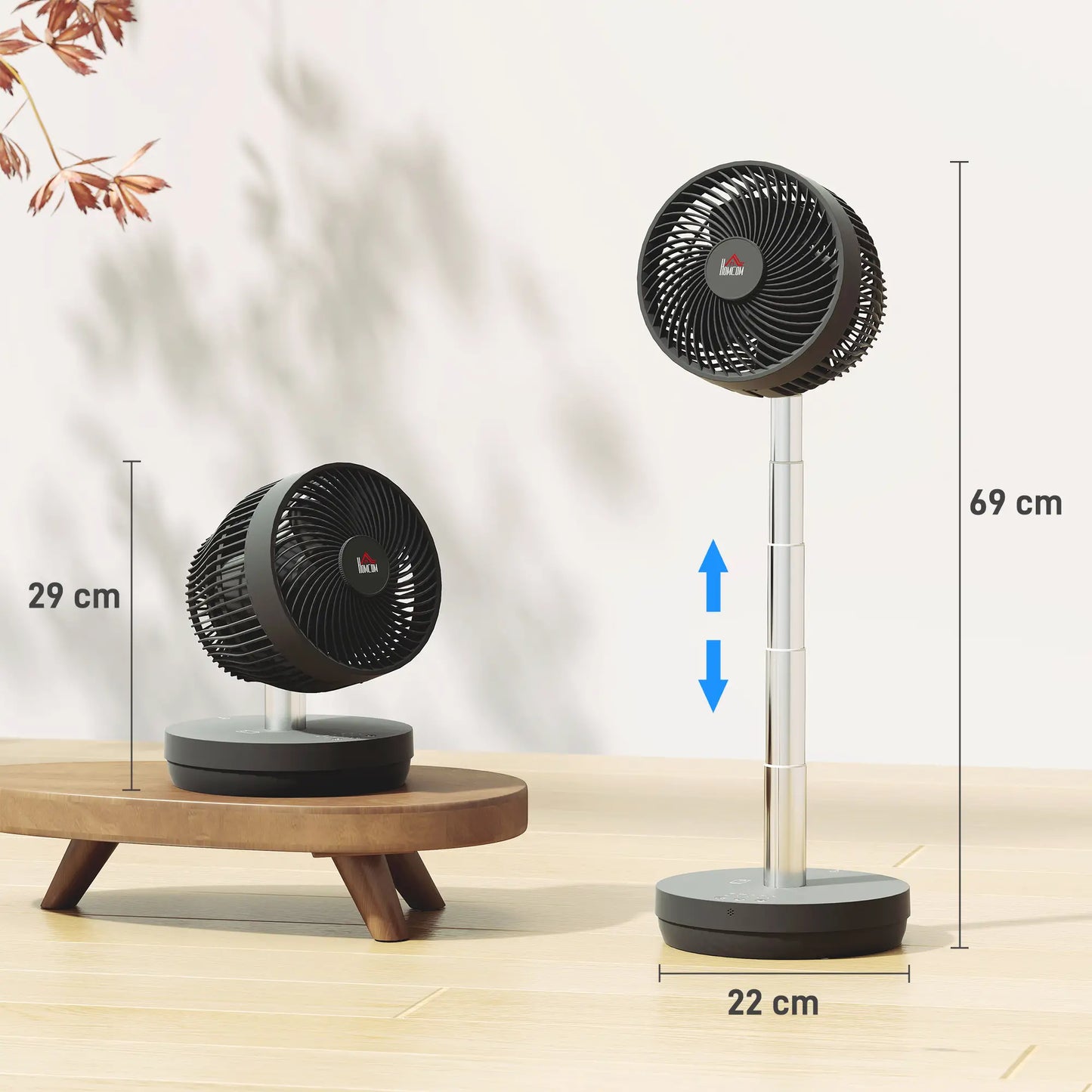 Nancy's Graglia Ventilator - Staande Ventilator - In Hoogte Verstelbaar - Draadloos gebruik - Timer en 10 snelheidsinstellingen - Zwart