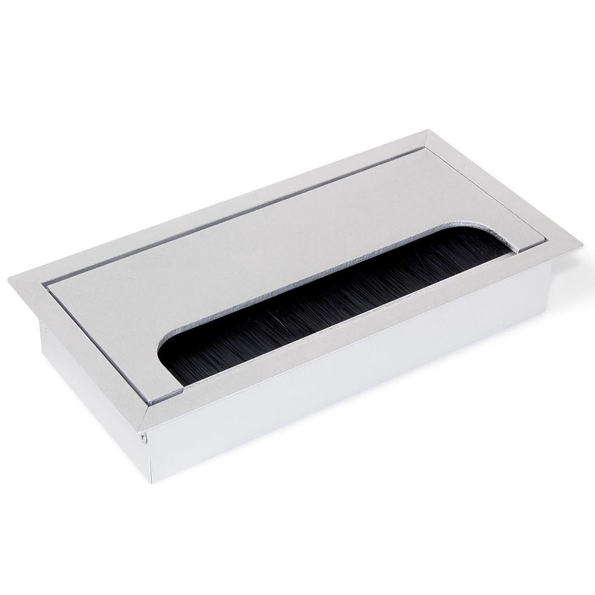 Eleganca Aluminium kabeldoorvoer voor bureau 16x8 cm Mat Zilver