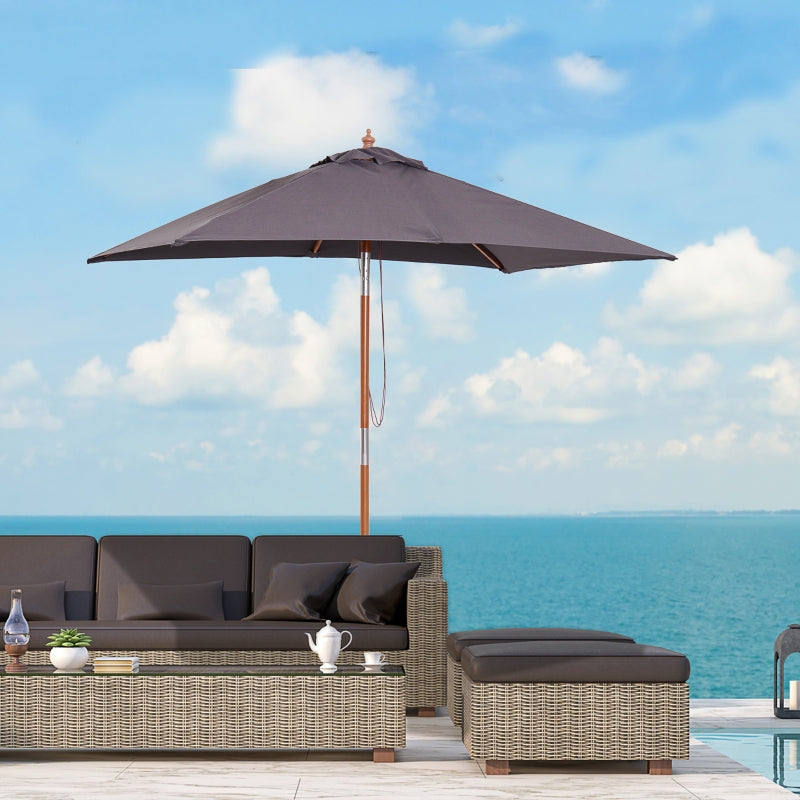 Nancy's Arvin Parasol - Parasol de jardin - Protection solaire - Pliable - Gris foncé - 200 x 150 cm