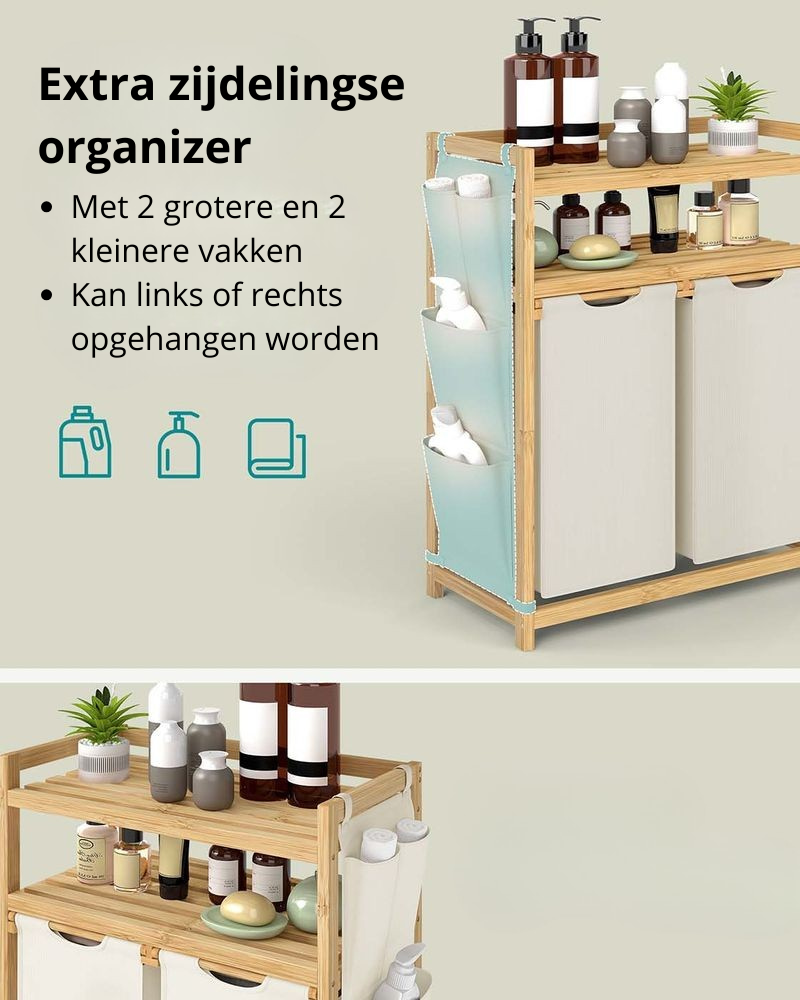 Nancy's Oderzo Wasmand - Wassorteerder - Wasbox - 2 Vakken - Bamboe - 100 Liter