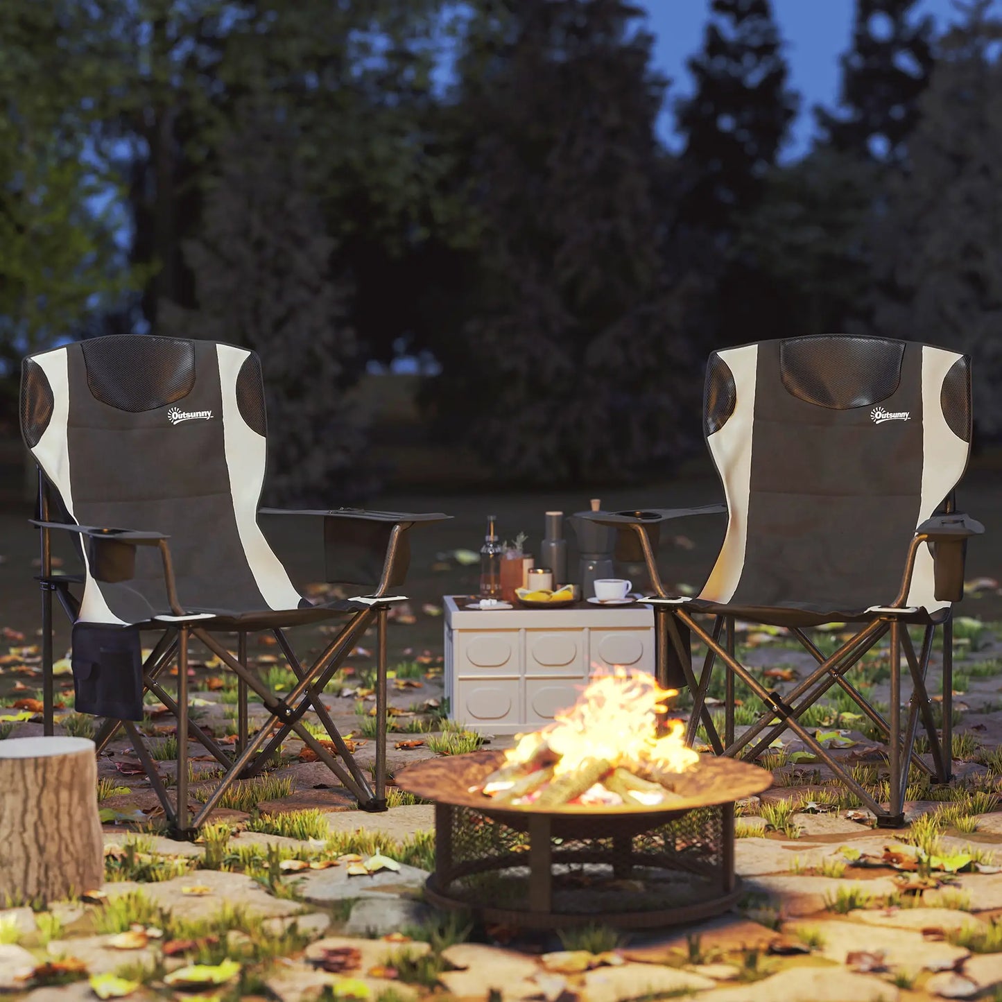 Nancy's Dresano Campingstoelen - Set van 2 - Vouwstoelen - Visstoel - Zwart