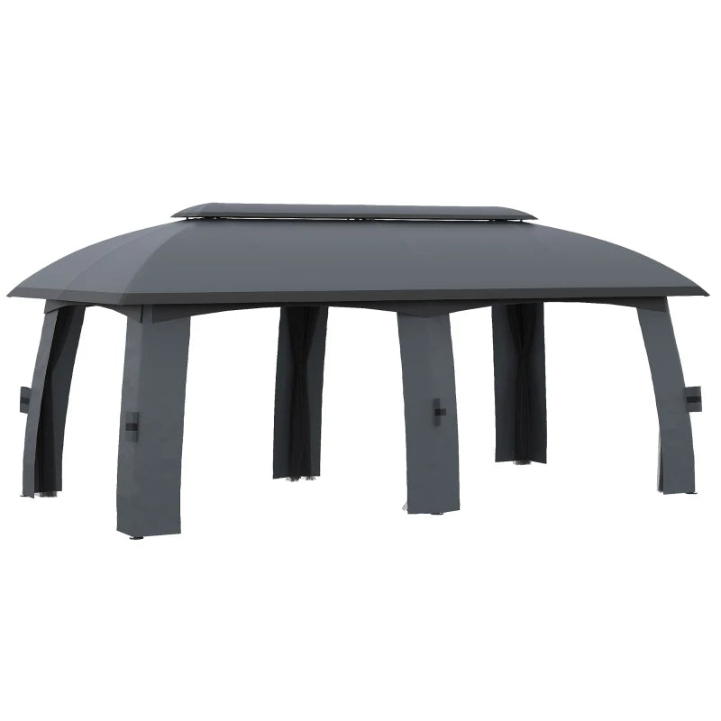 Nancy's Ferreiros Pavilion - Party Tent - Gazebo - Garden Pavilion - Gray - 300 x 600 x 300 cm