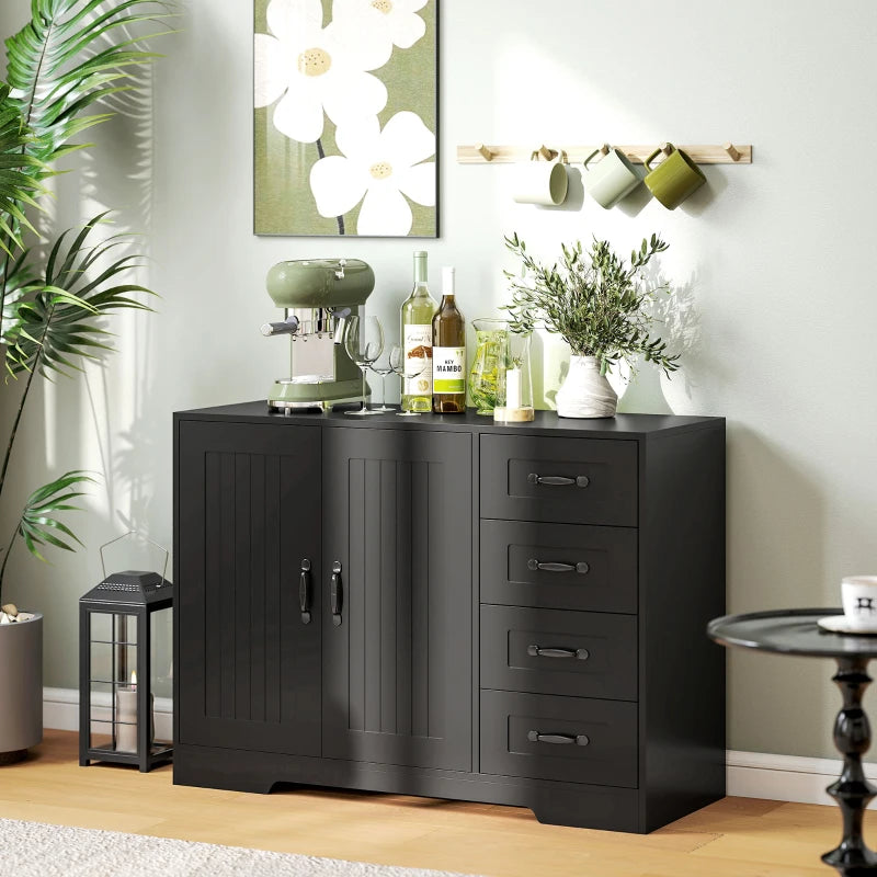 Nancy's Melilli Commode - Opbergkast - Ladekast - Zwart - ± 105 x 40 x 75 cm