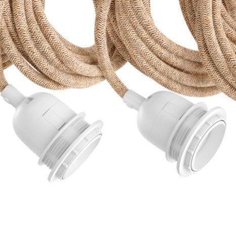 Bazar Bizar Lampfitting voor Plafond - Naturel Wit - 5 Fittingen - E27 - 40W - 350 cm