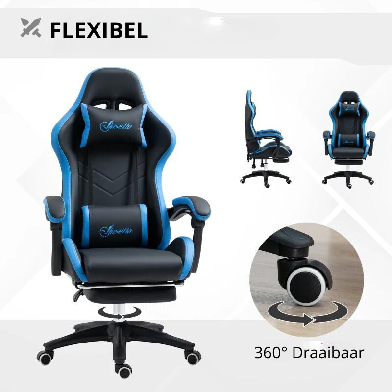 Nancy's Anterivo Gamestoel - Gaming Stoel - Ergonomisch - Draaibaar - Verstelbaar - Zwart / Blauw