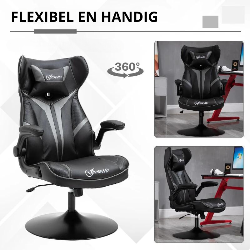 Nancy's Anghiari Gamestoel - Gaming Stoel - Ergonomisch - Draaibaar - Verstelbaar - Zwart / Wit