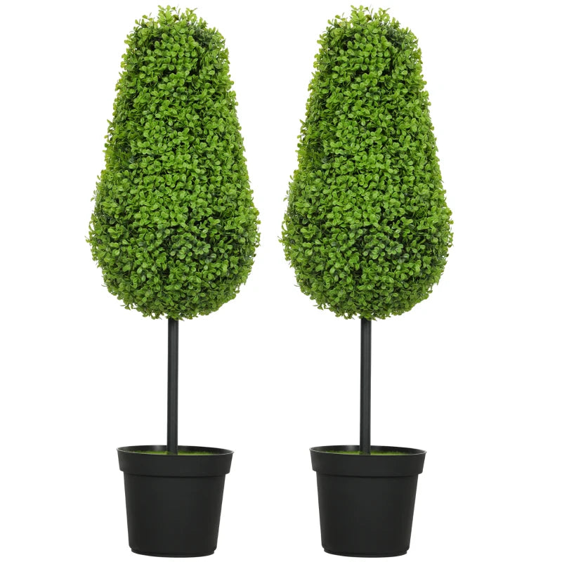 Nancy's Medeazza Kunstplanten - Traanvorm - Set van 2 - Groen - 90 cm hoog