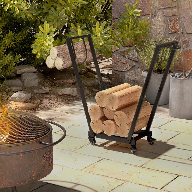 Nancy's Beiadene Firewood Rack - Wood Storage - Firewood Storage - Black - Steel