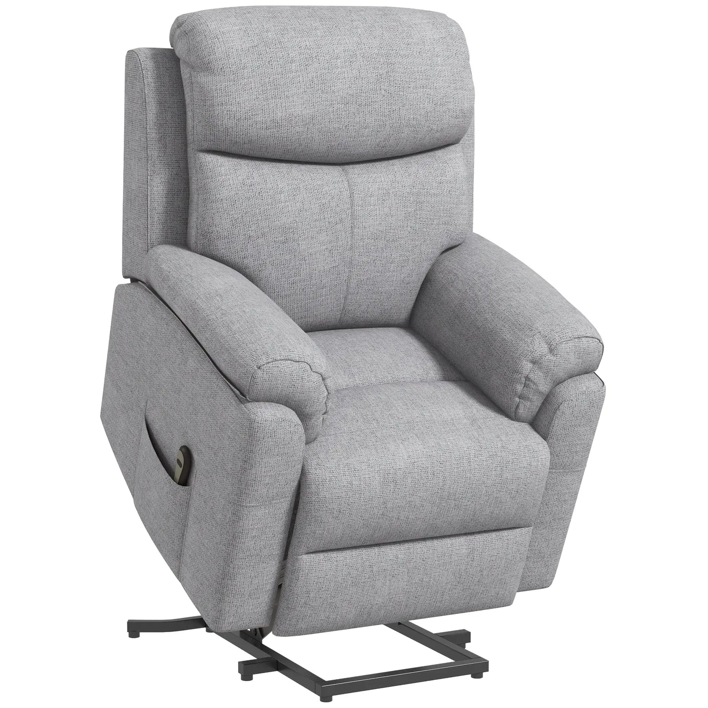 Nancy's Lanciano Sta op Stoel - Opsta Stoel - Seniorenstoel - Relaxfauteuil - Massagestoel - Grijs - Linnen