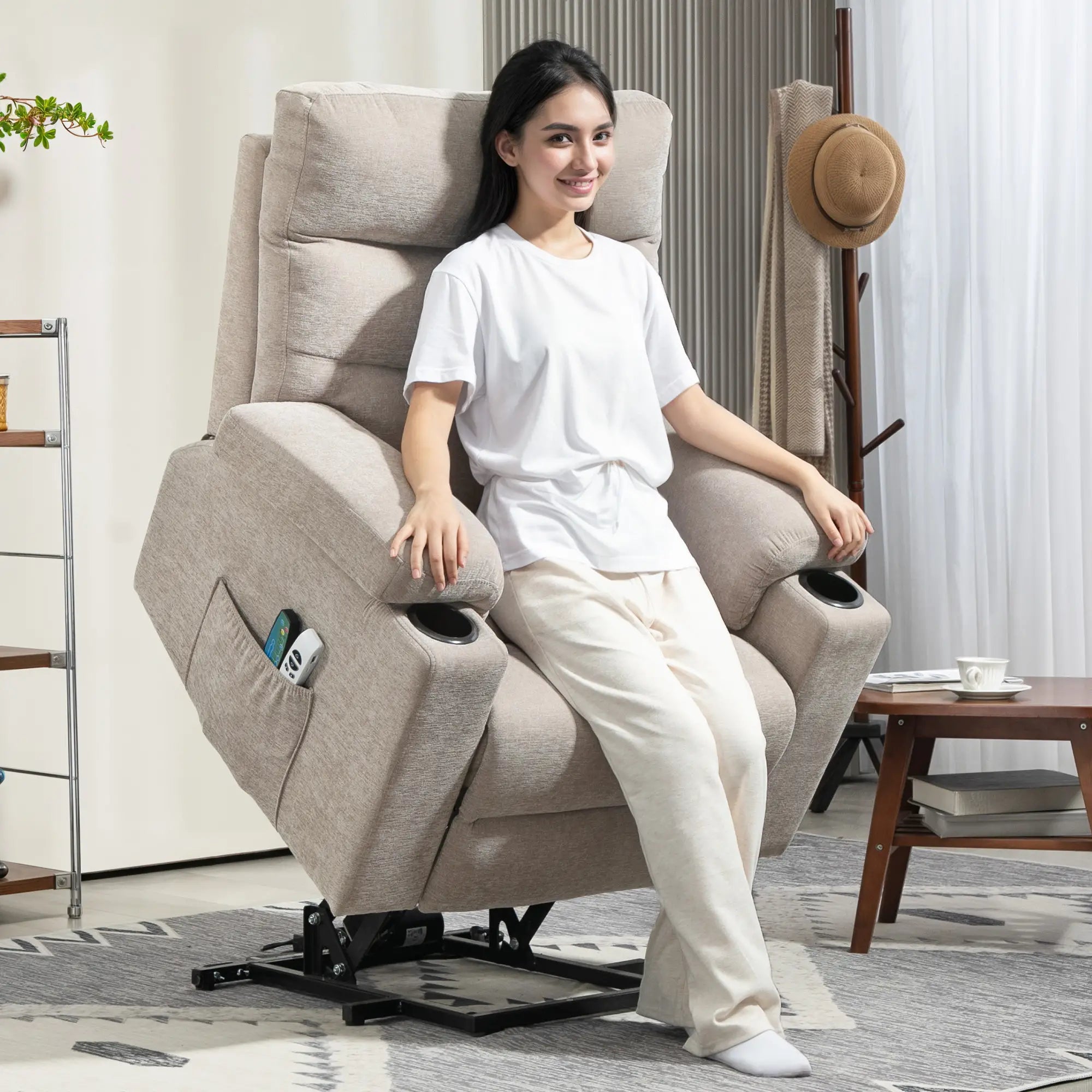 Nancy's Ischiatella Massagestoel - Relaxfauteuil - Warmtefunctie - Verstelbaar - Lichtbruin