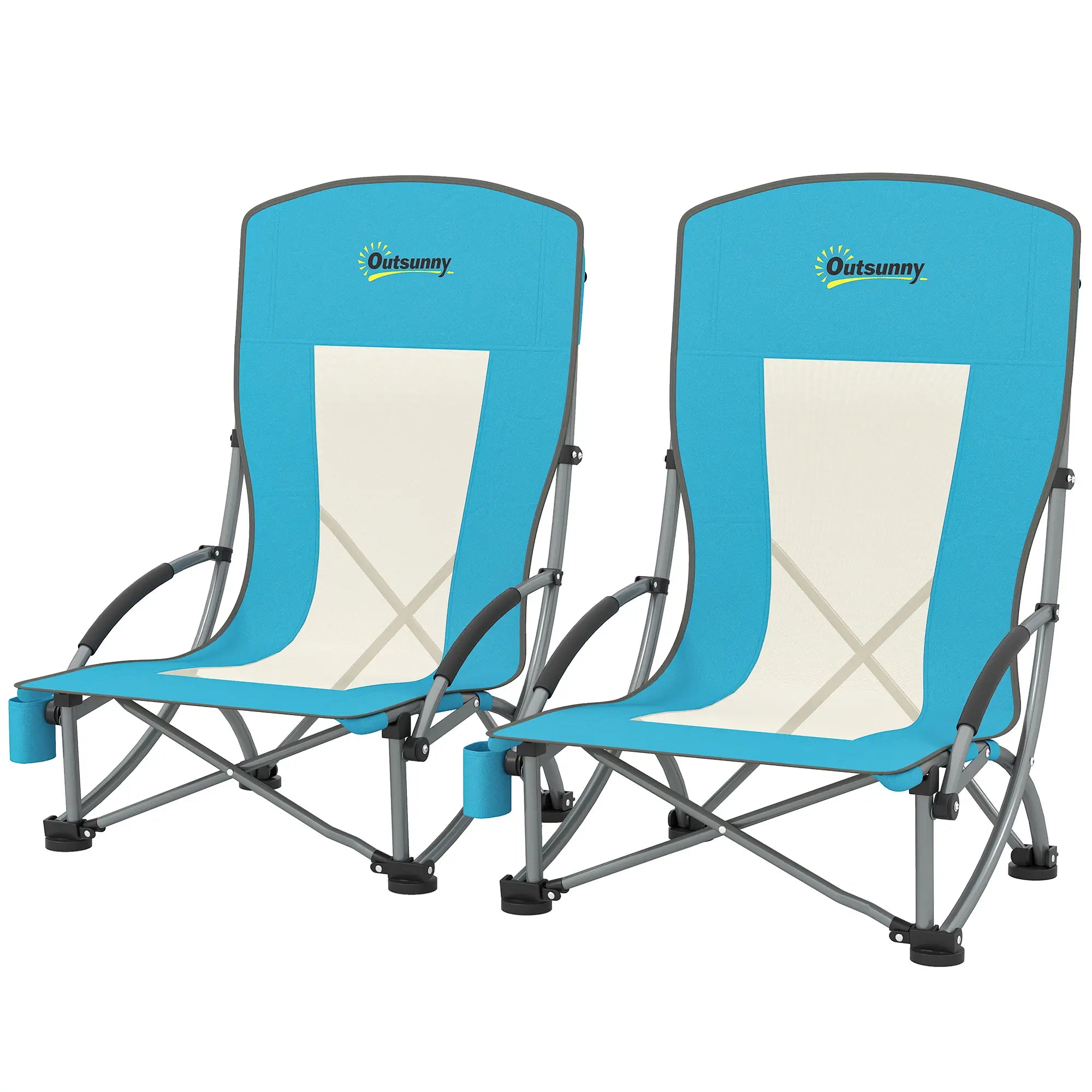 Nancy's Lentiai Campingstoelen - Strandstoelen - Set van 2 - Blauw