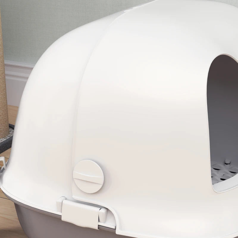 Nancy's Bustelo Kattenbak - Katten Toilet - Katten WC - Grijs / Wit - ± 60 x 45 x 40 cm
