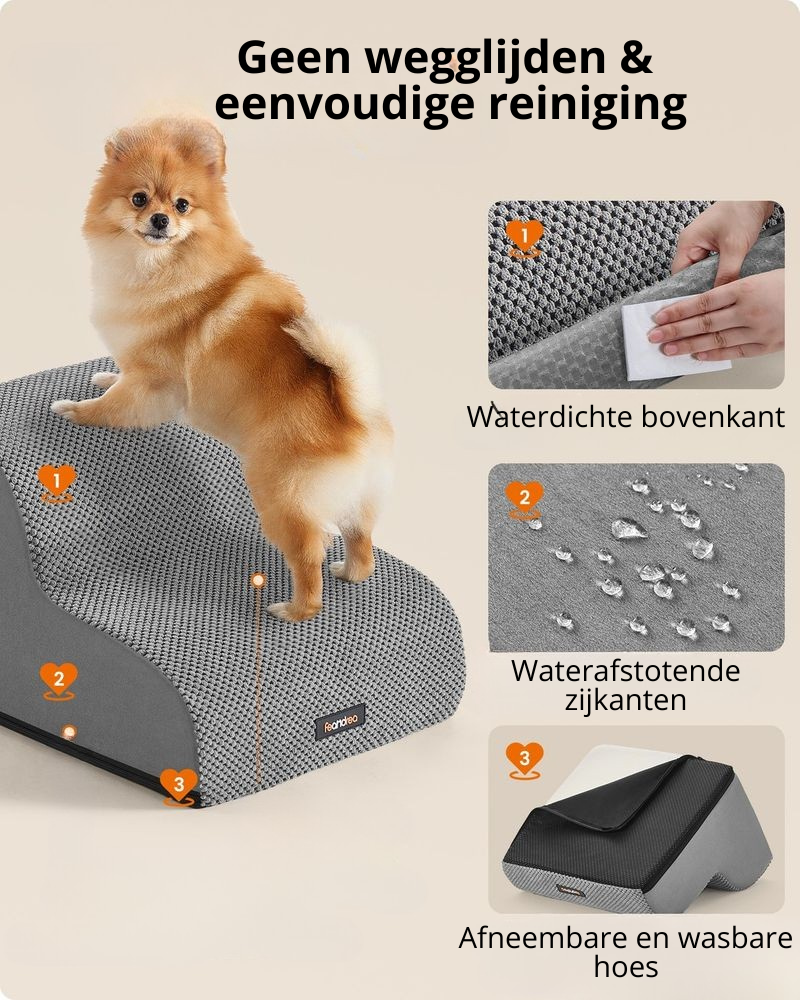 Nancy's Praiano Hondentrap 2 Traps - Dierentrap - Huisdierentrap - Antislip - Grijs - 40 x 40 x 30 cm