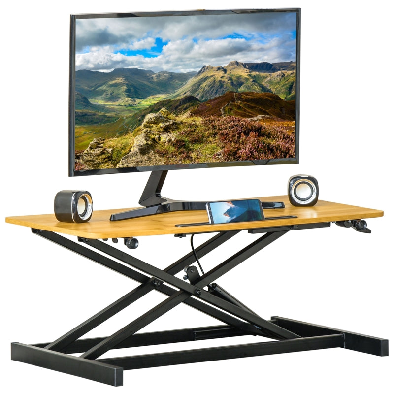 Nancy Vinsetto Zit-sta bureau Staand bureau Monitorstandaard In hoogte verstelbaar Staal 80 x 40 x 13,5-51 cm