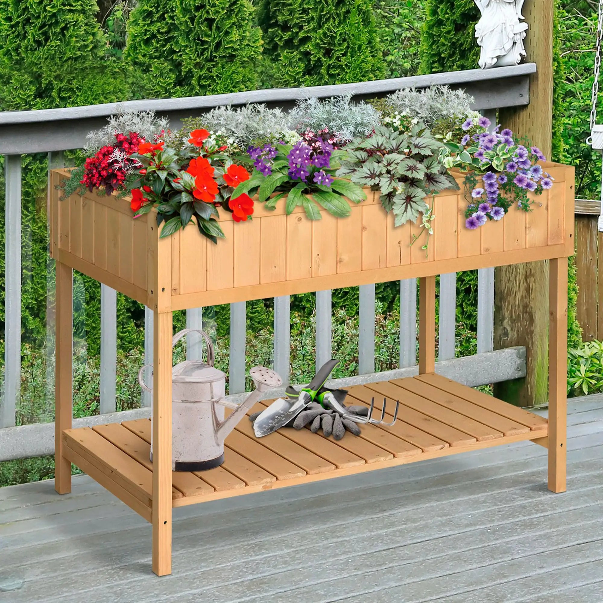 Nancy's Loreto Plantenbak - Bloembak - Dennenhout - ± 110 x 50 x 75 cm