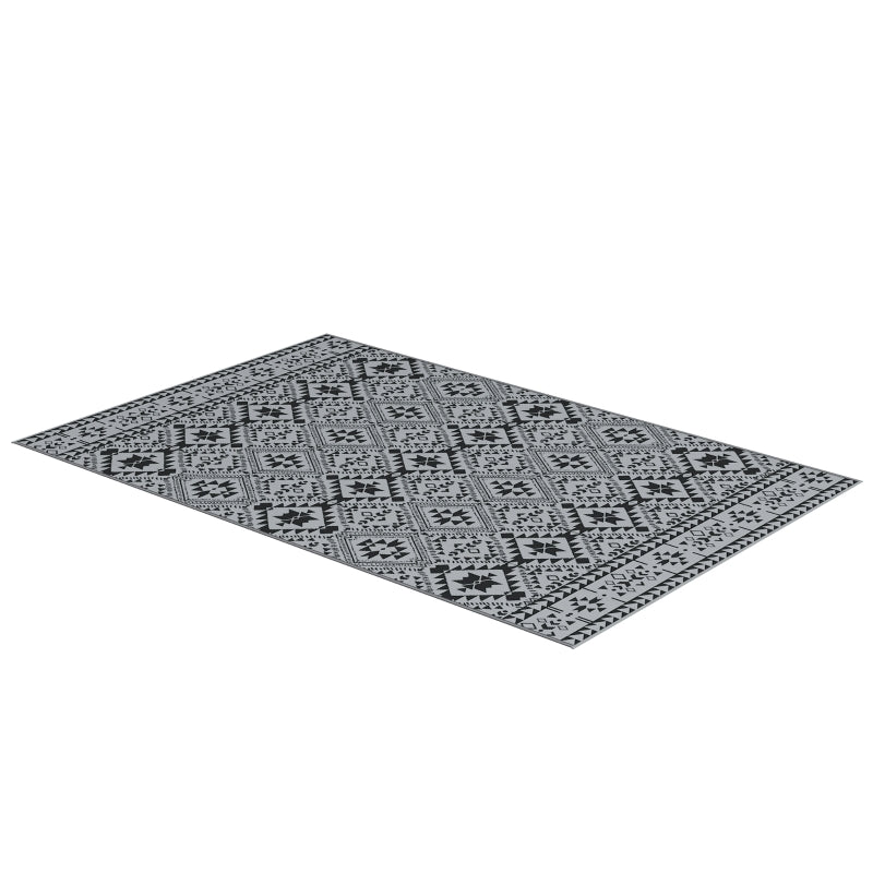 Nancy's Burtao Buitenkleed - Tuinkleed - Tuintapijt - Buitentapijt - Zwart / Grijs - 182 x 274 cm