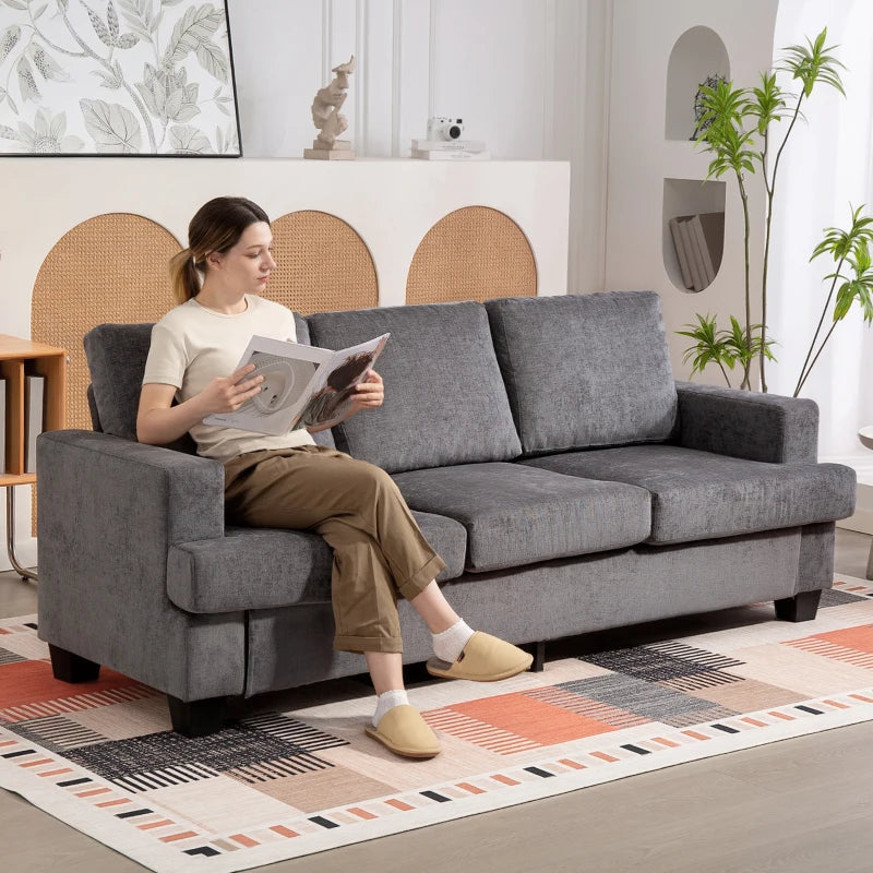 Nancy's Marcon 3-Zitsbank - Zitbank - Sofa - Grijs - Chenille - ± 215 x 80 x 90 cm
