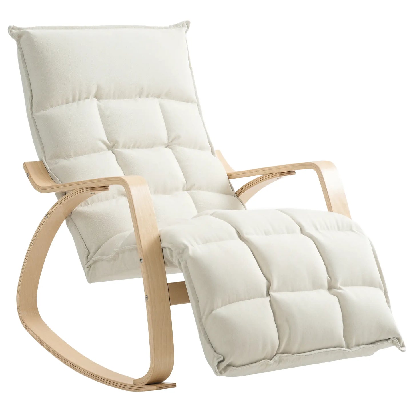 Nancy's Jesolo Schommelstoel - Relaxstoel - Loungestoel - Crèmewit - Linnen