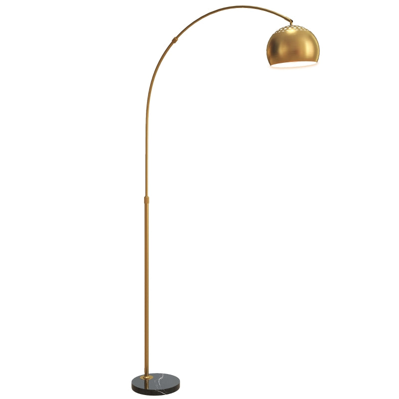 Nancy's Paroldo Vloerlamp - Staande Lamp - Verstelbare Lampenkap - Zwart / Goud - Staal / Marmer