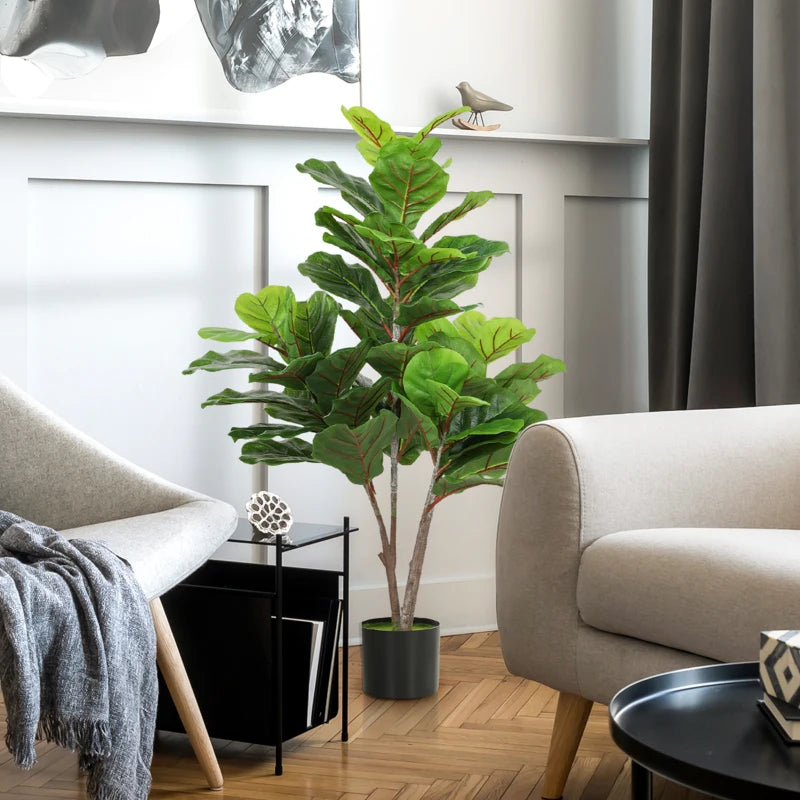 Nancy's Melegnano Kunstplant - Vijgeboom - Kunstboom - Groen - 110 cm hoog