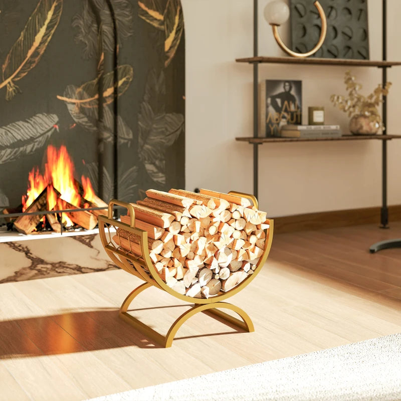 Nancy's Mortara Haardhoutrek - Houtrek - Houtopslag - Brandhoutrek - Goud - Staal