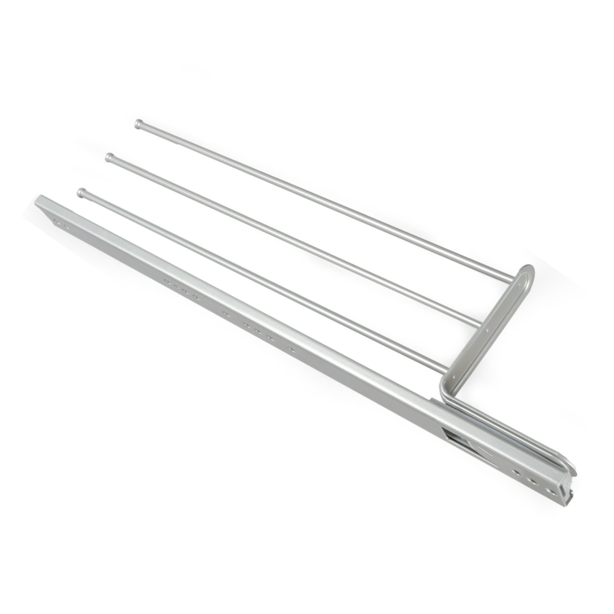 Eleganca Extendable Towel Rack - Towel bar - Installation depth 50cm - 3 arms - Towel holder Bathroom or kitchen - Including mounting material - Silver