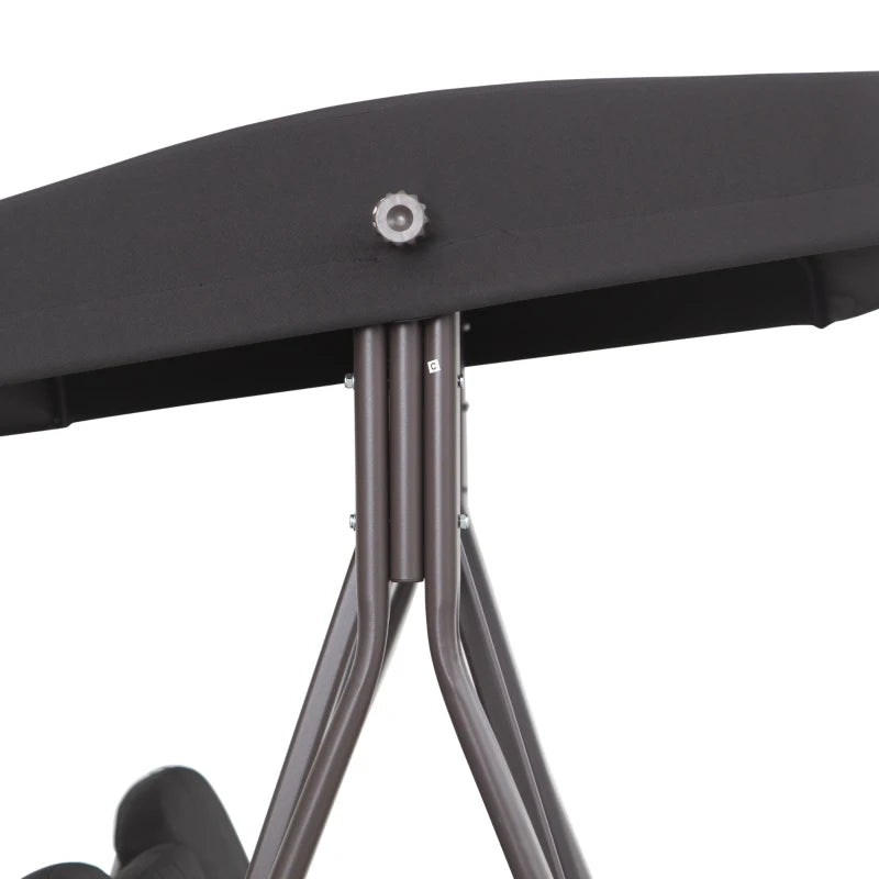 Nancy's Naves Schommelbank - Tuinschommel - 3-Zits Schommel Bank - Bruin / Zwart - ± 115 x 205 x 185 cm