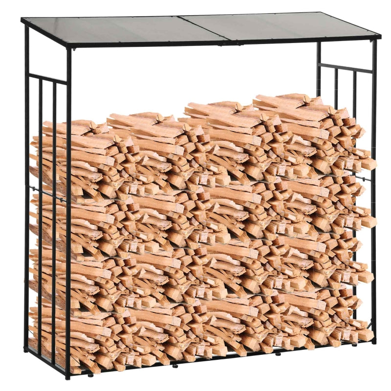 Nancy's Burny Openhaardhoutrek polycarbonaat dak, metalen frame, B185 x D67 x H185 cm