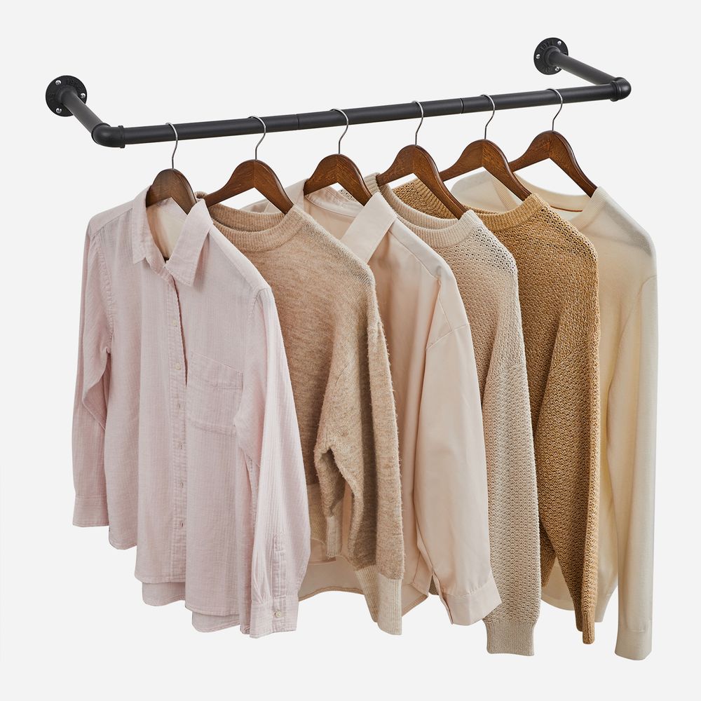 Nancy's Foul Bight Clothes Rack - Wall Coat Rack - 1 Rod - Black - Steel - ± 90 x 30 x 5 cm
