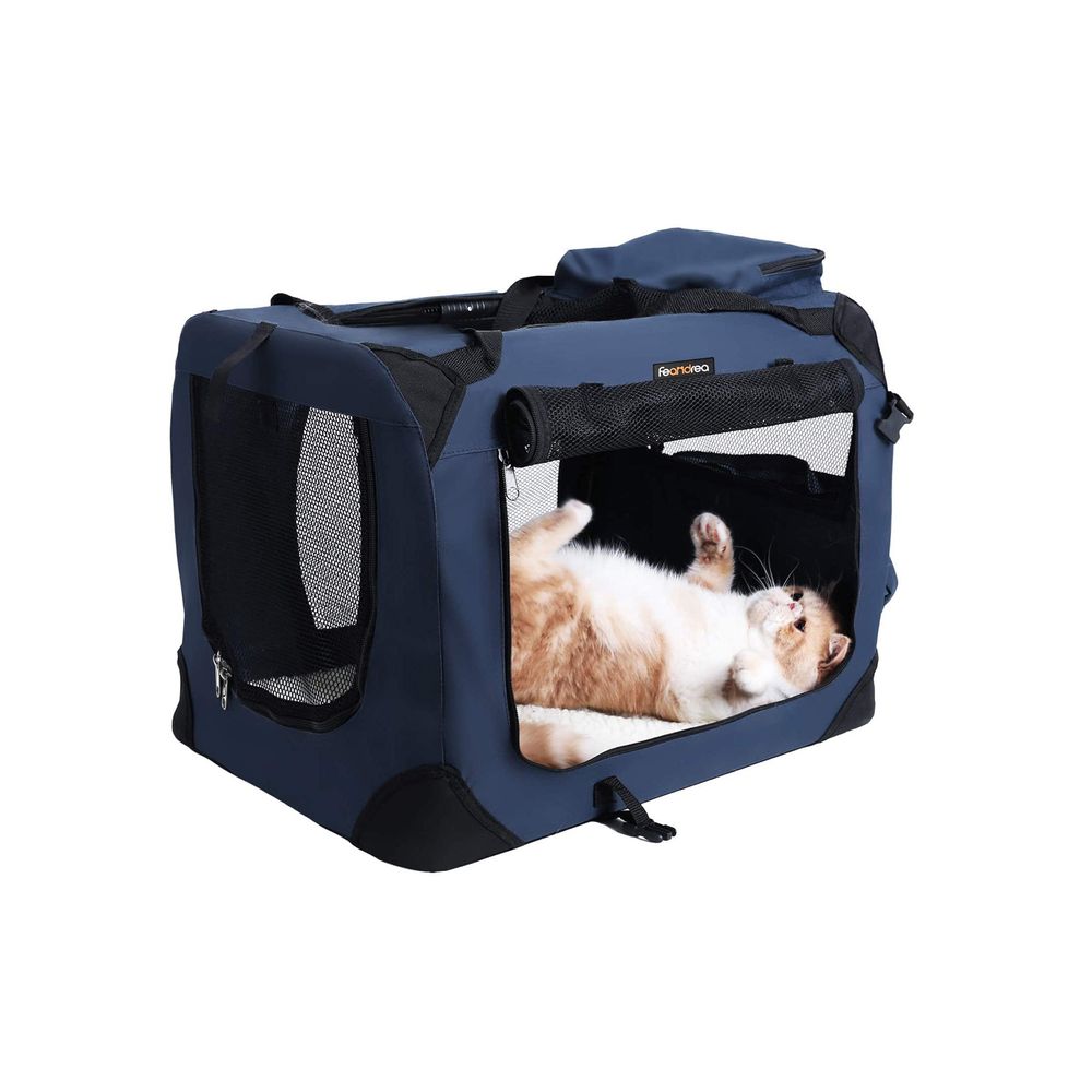Nancy's Chalco Transportbox - Hondenbox - Transporttas - Opvouwbare Kattenbox - Blauw 50x35x35 cm
