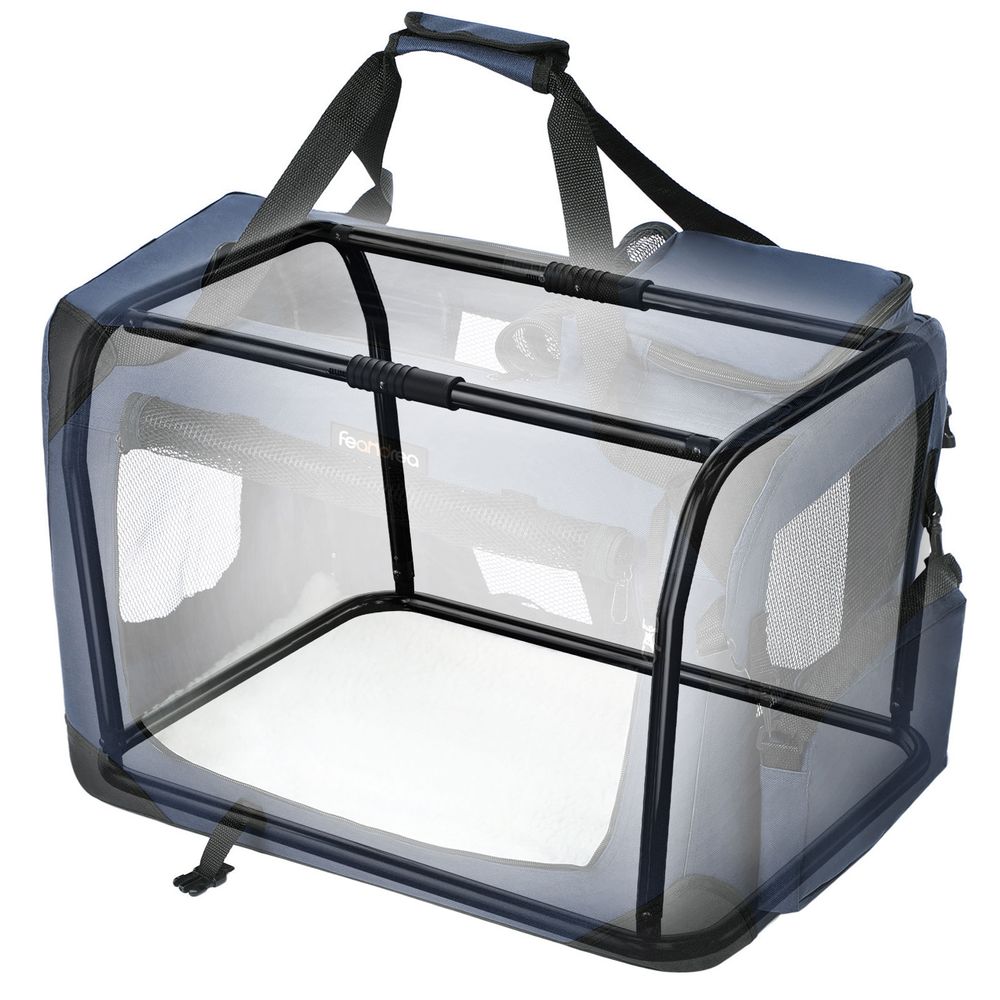 Nancy's Chalco Transportbox - Hondenbox - Transporttas - Opvouwbare Kattenbox - Blauw 50x35x35 cm