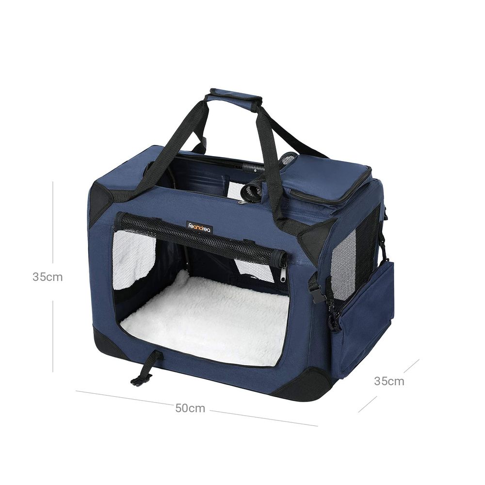 Nancy's Chalco Transportbox - Hondenbox - Transporttas - Opvouwbare Kattenbox - Blauw 50x35x35 cm