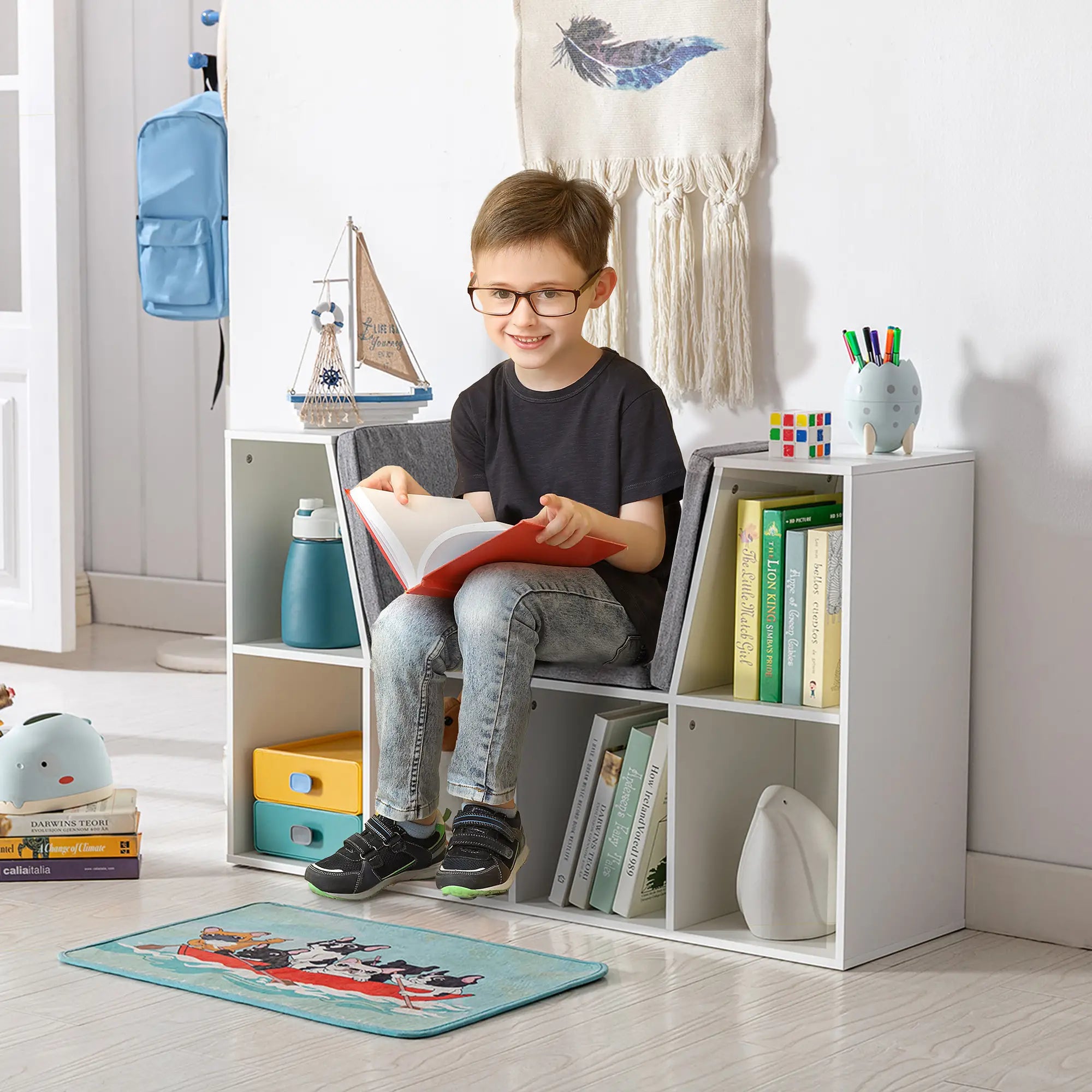 Nancy's Lovere Kinderkast - Speelgoedplank - Opbergplank - Wit - ± 100 x 30 x 60 cm