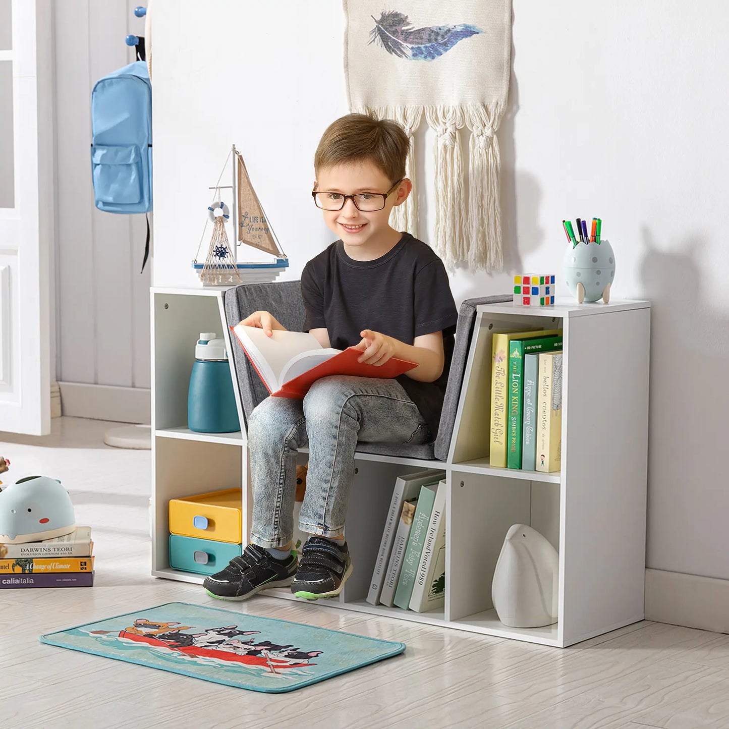 Nancy's Lovere Kinderkast - Speelgoedplank - Opbergplank - Wit - ± 100 x 30 x 60 cm