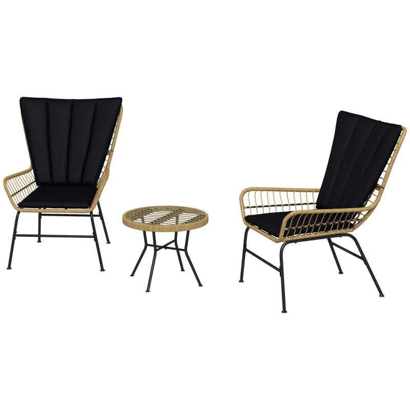 Nancy's Cambas Garden Set - Bistro Set - Seating Group - Garden Chair - 3-Piece Garden Set - Rattan