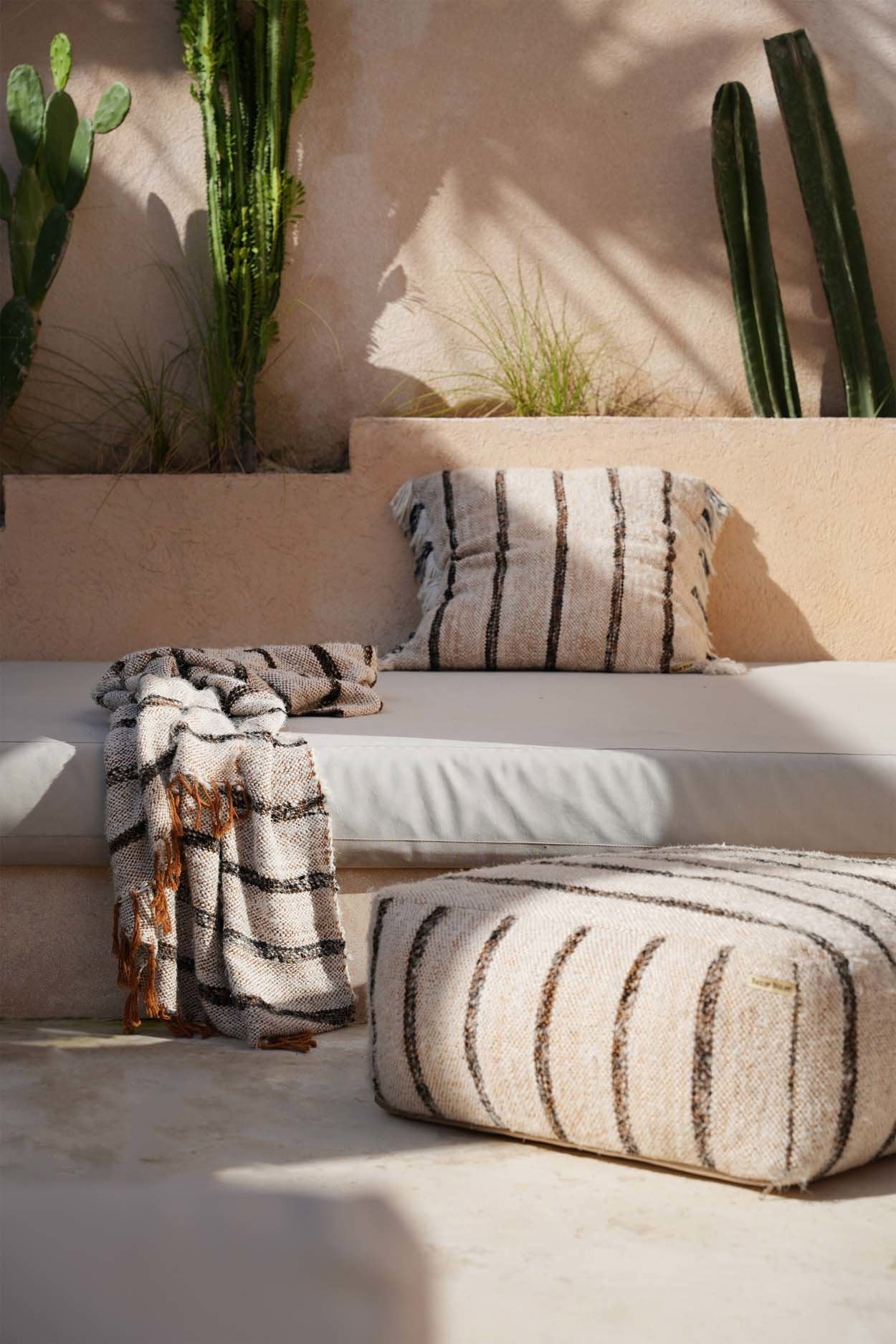 Plaid Bazar Bizar S'il vous - Blanc Bohème - Coton - 130 x 170 cm