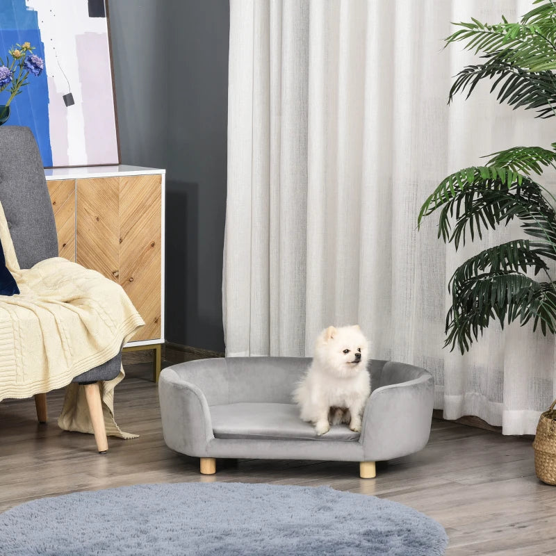 Lit pour chien Nancy's Adams Pond - Lit pour chien - Velours - Gris - ± 85 x 55 x 30 cm