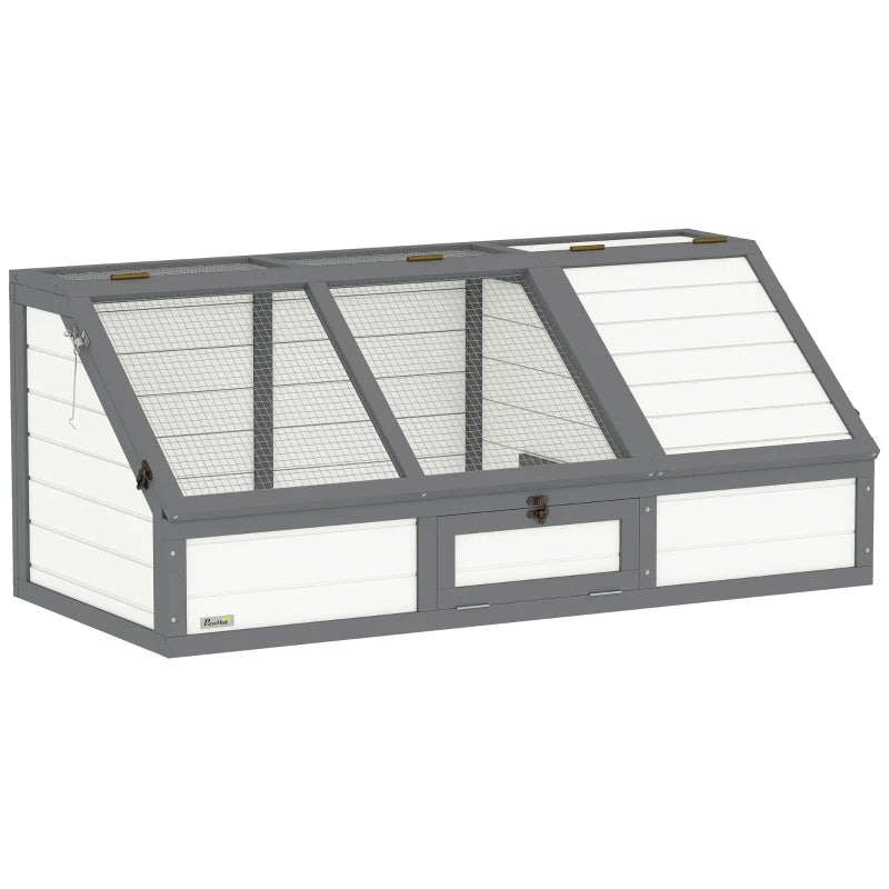 Nancy's Nuoro Schildpaddenverblijf - Schildpaddenhuis - Schildpadhuis - Wit - Dennenhout - 120L x 55B x 20/50H cm