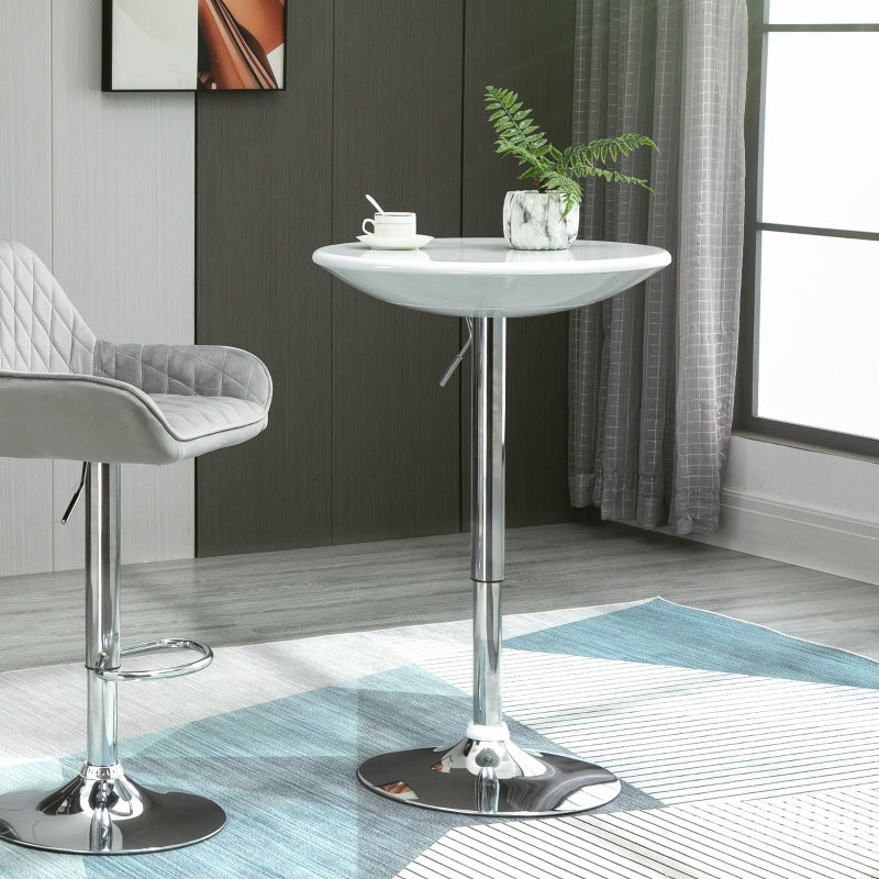Nancy's Leyland Bar table - Height adjustable - Rotatable - White - Lacquered - ± Ø 60 cm