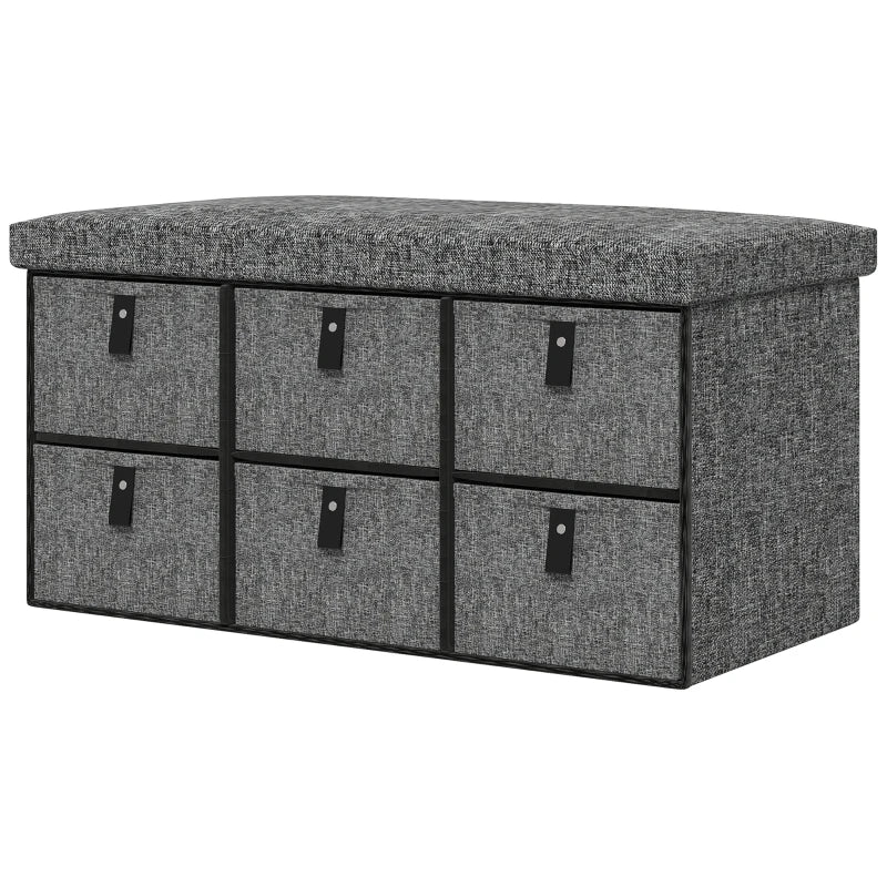 Nancy's Orbassano Schoenenbank - Opbergbank - 6 Lades - Grijs - ± 75 x 40 x 40 cm