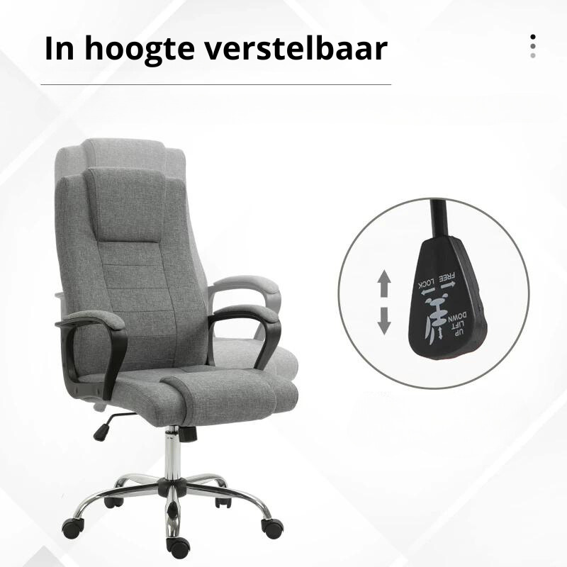 Nancy's Turtle Bay Bureaustoel - Ergonomisch - Verstelbare Hoogte - Draaibaar - Grijs