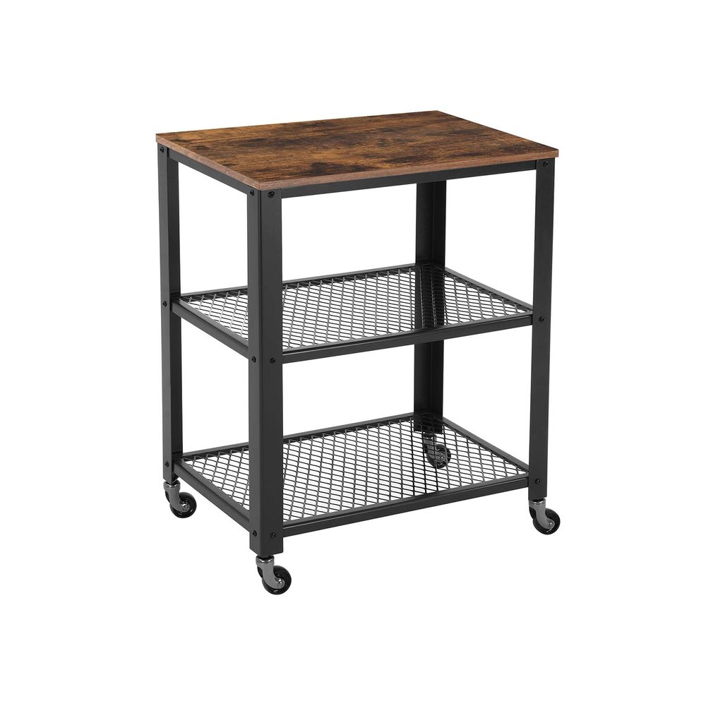 Nancy's Laranjeiro Kitchen Trolley - Kitchen Cart - Trolley - Brown / Black - ± 60 x 40 x 80 cm