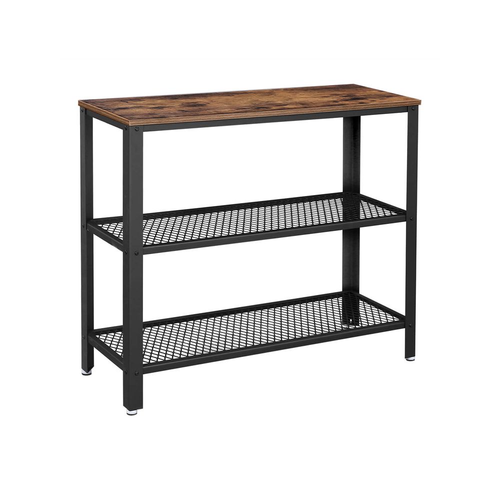 Nancy's Stony Consoletafel - Zwart - Bruin - Industrieel - Dressoir - Bijzettafel - 101,5 x 35 x 80 cm L x B x H