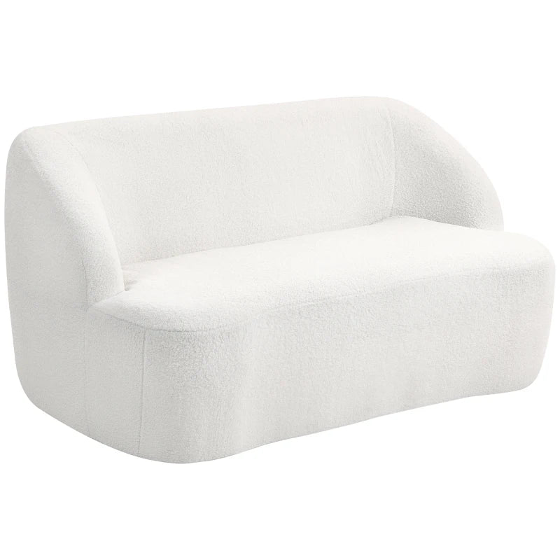 Nancy's Marchirolo 2-Zitsbank - Zitbank - Crème Wit - Teddy Look - ± 140 x 85 x 75 cm