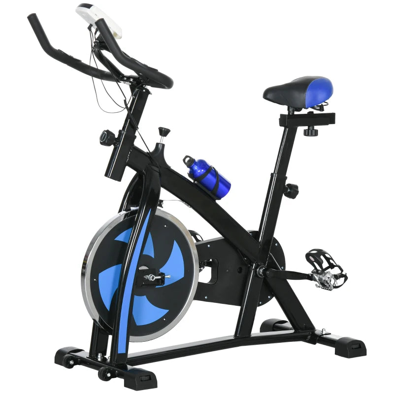 Nancy's Avolasca Hometrainer - Fietstrainer - Met Hartslagmonitor - Verstelbaar - Praktische Wielen - Blauw