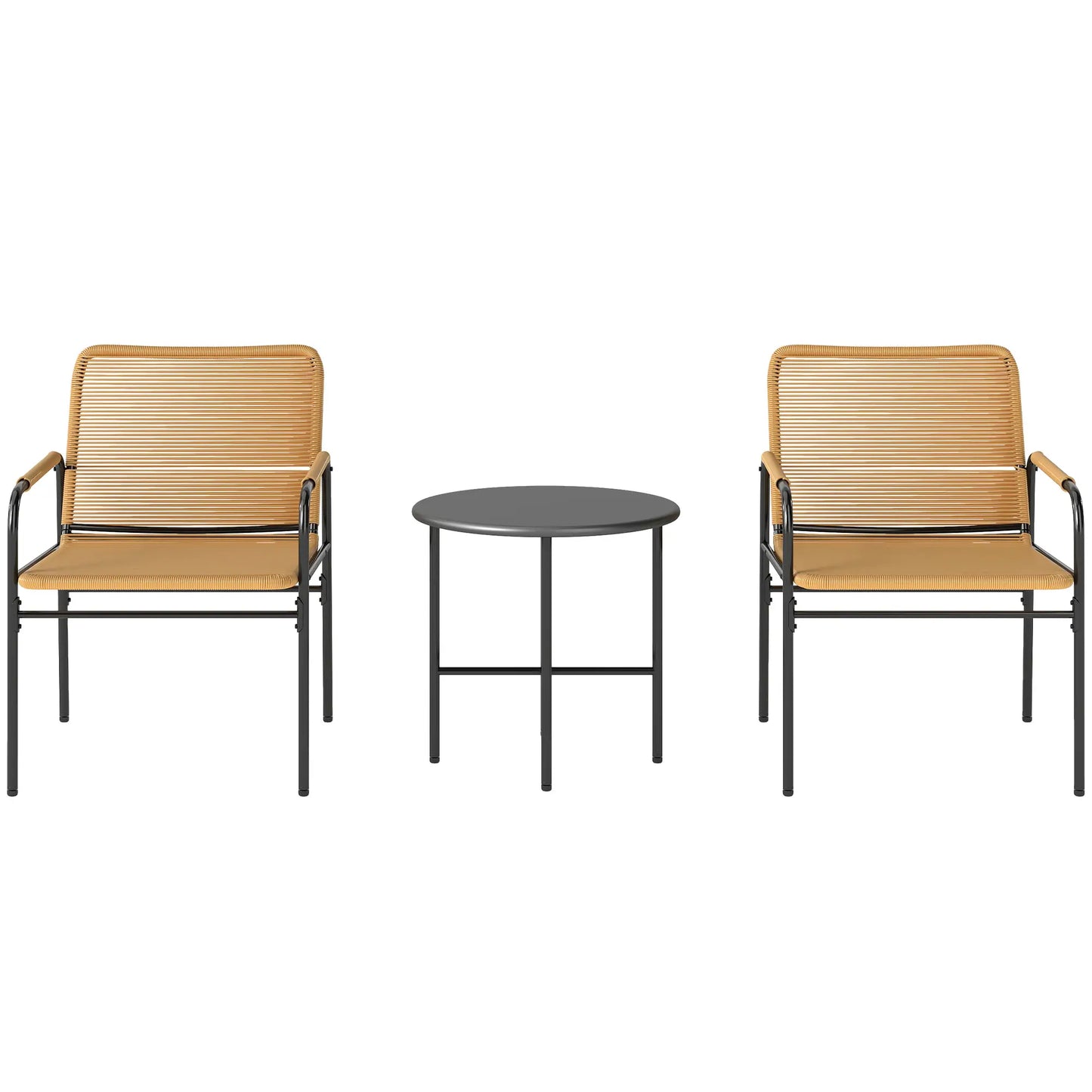 Nancy's Genga Bistroset - Balkonset - Tuinset - Grijs - Staal / Rotan