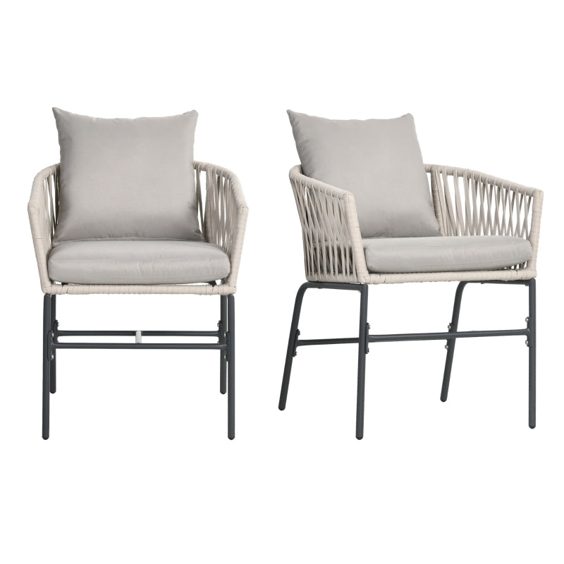 Nancy's Seeny Garden chairs - Lounge chairs - Patio chairs - Set of 2 - Gray / Beige