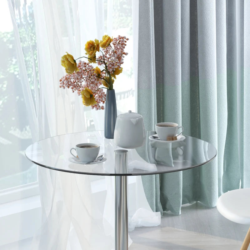 Nancy's Novalesa Eettafel Rond - Eetkamertafel - Glas - ± Ø 70 x 75 cm